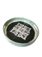 سینی گرد چوبی و رزینی