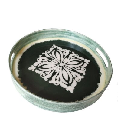 سینی گرد چوبی و رزینی